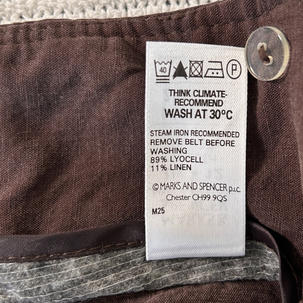 Marks & Spencer Women’s Size 8 Brown Button-Front Maxi Skirt Linen Blend Safari - Picture 10 of 14